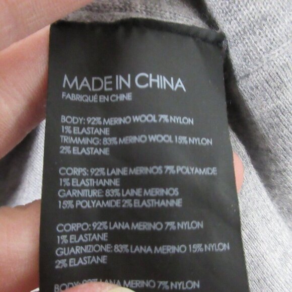 Club Monaco Womens Boxy Sweater Dress Knit Knee Length Grey S Merino Wool 362 - Picture 4 of 9